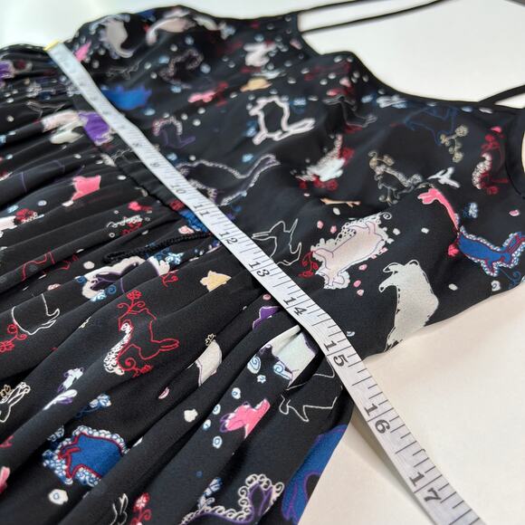 Erin Fetherston For Target Dress Multicolor Rabbit Novelty Fit and Flare Size 9 - Picture 13 of 16